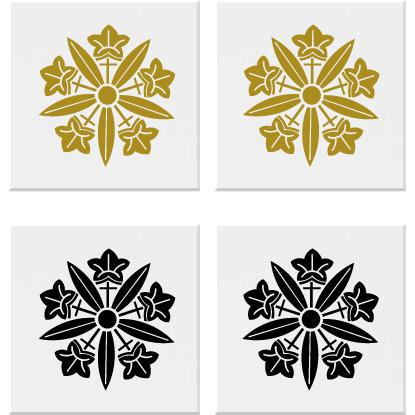 久我竜胆家紋シール5cm 2枚入り