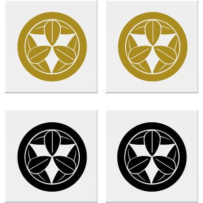 丸に九枚笹家紋シール10cm 2枚入り