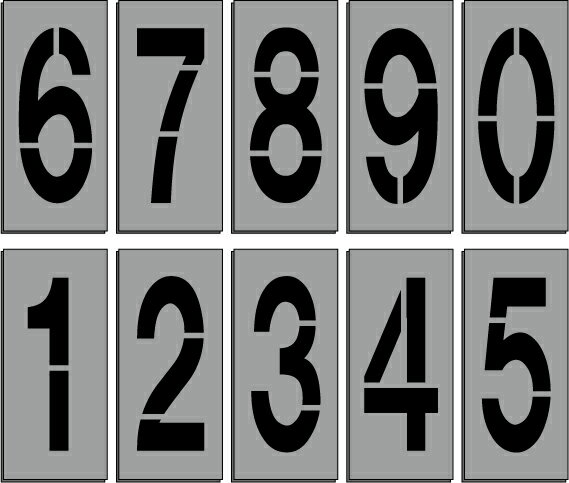 駐車場　番号　文字サイズ　縦150mm【数字10枚セット】