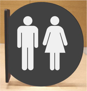 トイレ突き出し丸型プレート　16cmx18cm