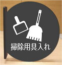 掃除用具入れ 室名突き出し丸型プレート