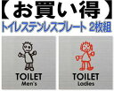 トイレプレート男女2枚組ステンレス製(3)