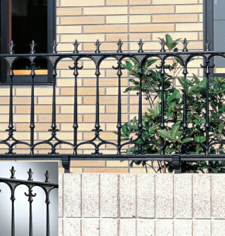 フェンス　アイアン調　鋳物　ファンセル　6型 L1000　H800　フリー支柱セット　三協立山