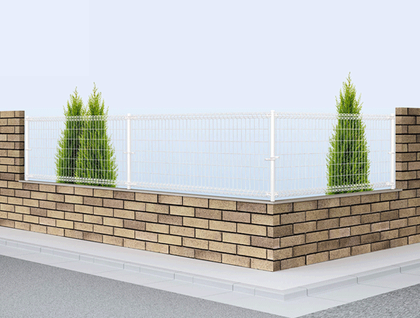 フェンス　メッシュ （スチール）　イーネット　2M型　T80　本体のみ　水平地用　間仕切柱施工　YKK　AP