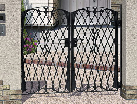 門扉　鋳物　フェアル2型　両開き　門柱タイプ　0812　南欧風 アイアン 三協立山