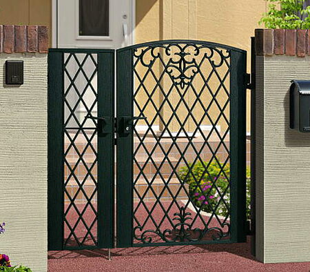 門扉　門柱タイプ　鋳物　キャスモア1型　親子開き　0412+0812　アイアン 三協立山