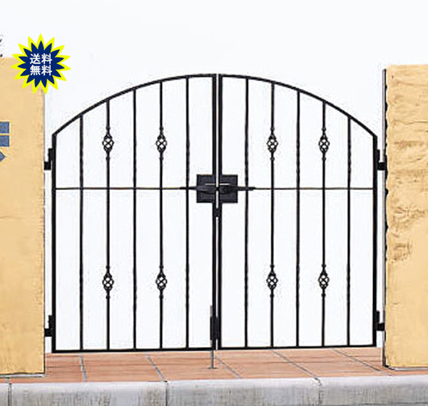 南欧風 アイアン 門柱 タイプ　鋳物　トラディシオン　6B型　門扉　両開き　0712　打掛錠タイプ　YKK AP