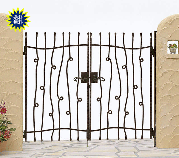 門柱タイプ　鋳物　トラディシオン　9型　門扉　両開き　0812　打掛錠タイプ　YKK AP