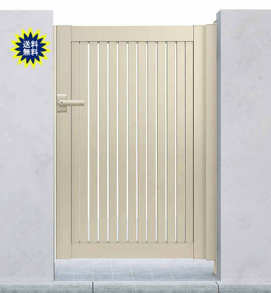 アルミ　門扉　片開き シンプレオ門扉　4型　門柱セット　08-14(全幅981)　YKK　AP