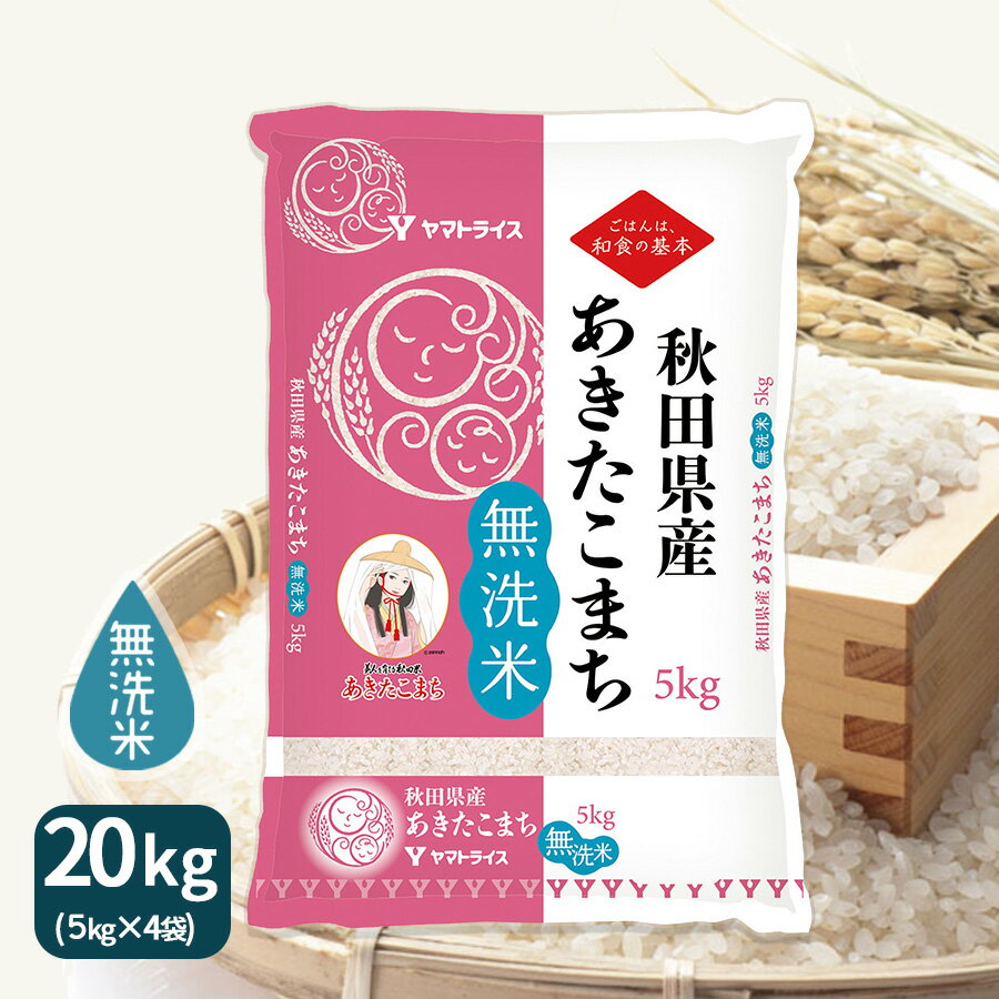 あきたこまち 無洗米 あきたこまち 秋田県産 20kg(5kg×4) 令和5年産お中元 お歳暮 ギフト 贈答