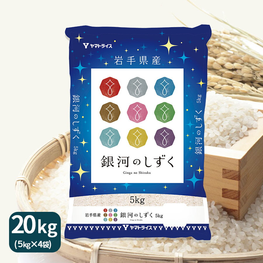 岩手県産 銀河のしずく 20kg (5kg×4) 令和6年産 白米 お米 お歳暮 御中元