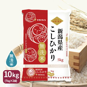 無洗米 新潟県産コシヒカリ 10kg(5kg×2) 令和5年産お米 米 ギフト 贈答 お中元 お歳暮 熨斗