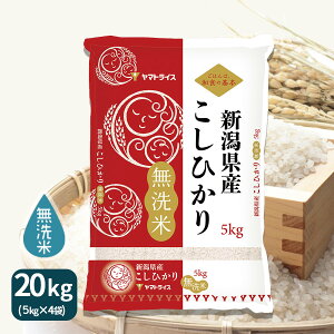 無洗米 新潟県産コシヒカリ 20kg(5kg×4) 令和5年産お米 米 ギフト 贈答 お中元 お歳暮 熨斗