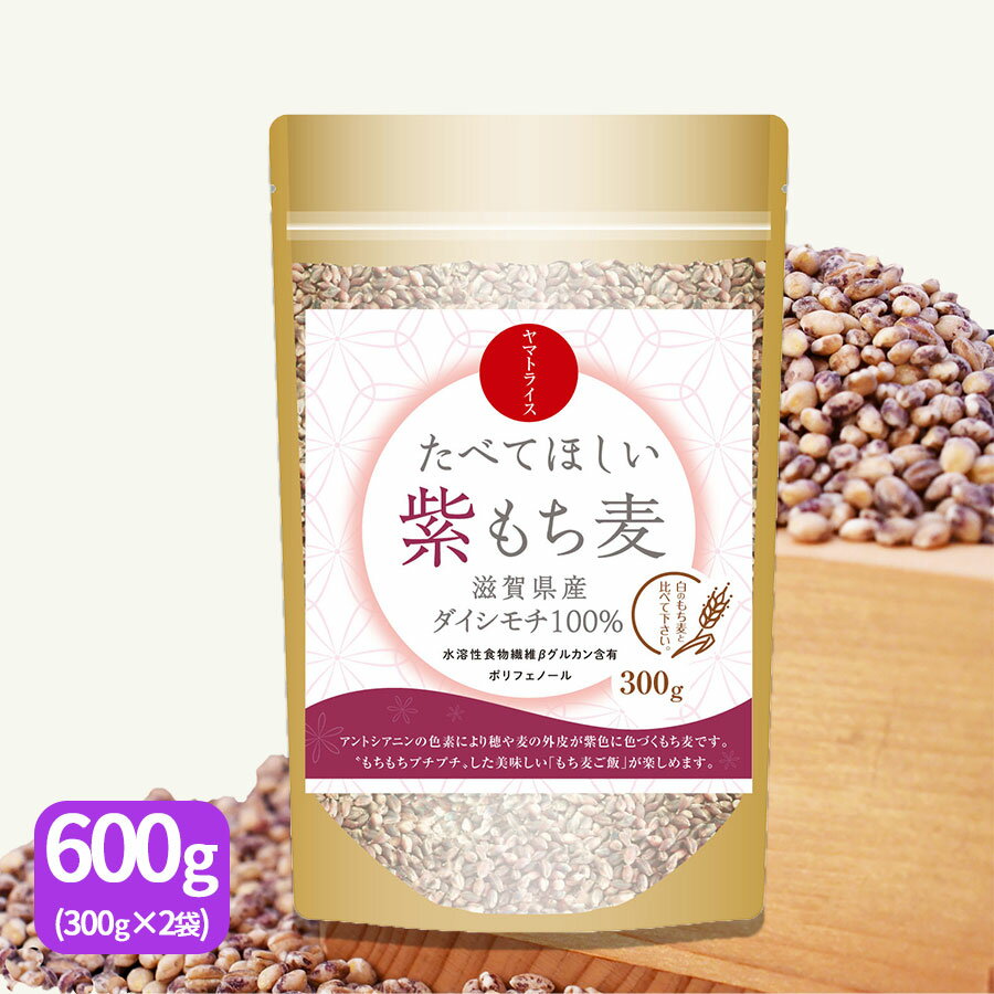 食べてほしい紫もち麦 600g(300g×2袋) 滋賀県産ダイシモチ 国産
