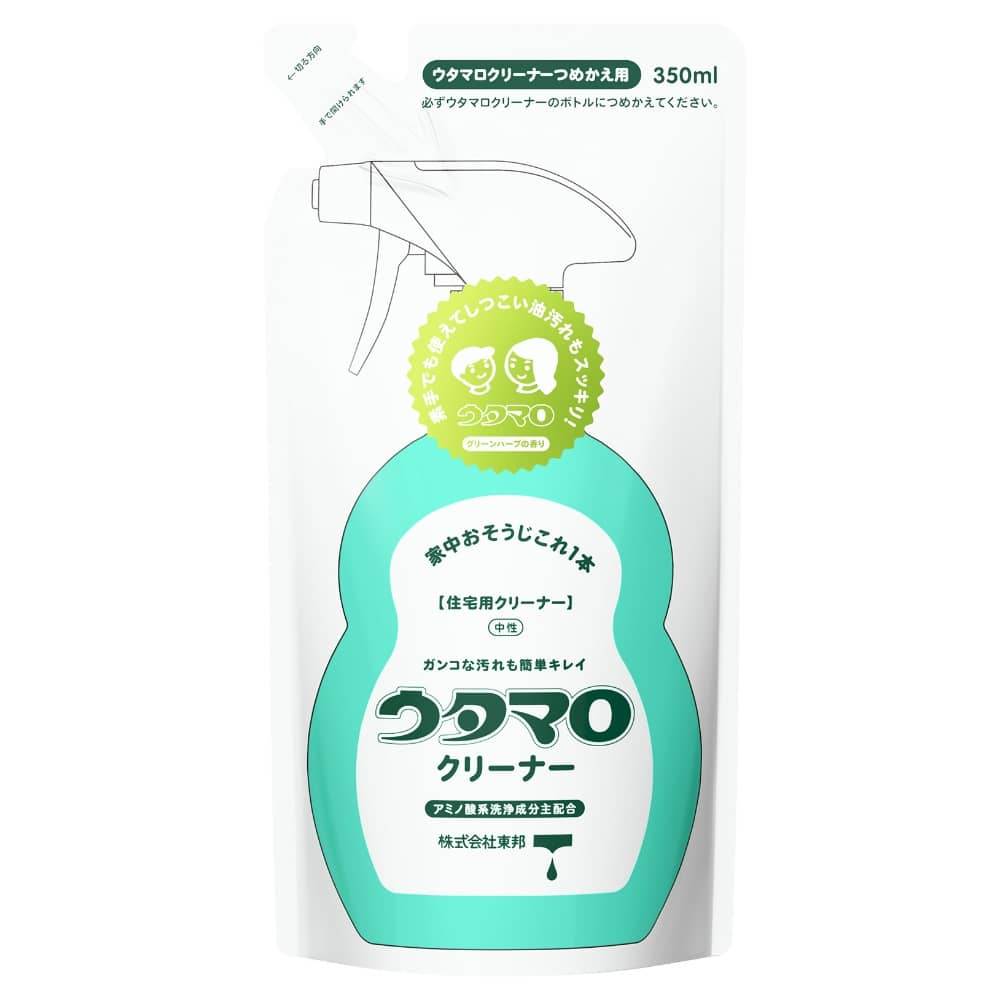 ウタマロ クリーナー 350ml 詰め替え 住居用洗剤 さわやかなグリーンハーブの香り 東邦 送料無料 マルチクリーナー キッチン 台所 風呂 洗剤 キッチンクリーナー 詰替え 詰替 詰替え用 ウタマロクリーナー 台所 風呂 洗剤 うたまろ