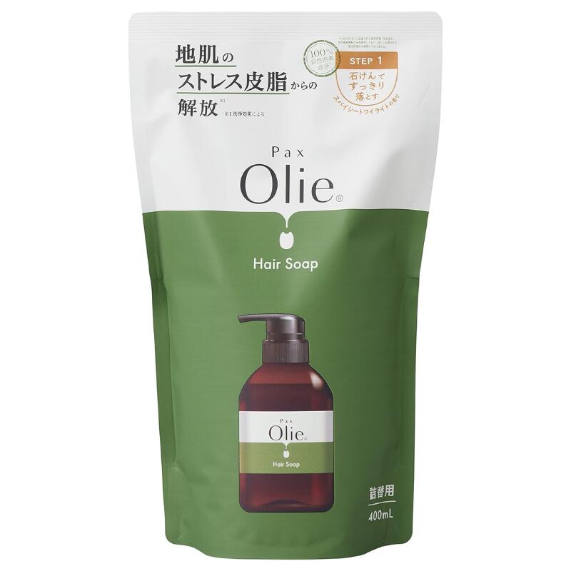 パックスオリー ヘアソープ 詰替用 400ml pax olie 詰替 スパイシートワイライトの香り 無添加 100%自然由来成分 敏感肌 シャンプー 皮脂 地肌 頭皮ケア 太陽油脂 パックスナチュロン 送料無料 日本製 詰め替え つめかえ 詰替え まとめ買い お得