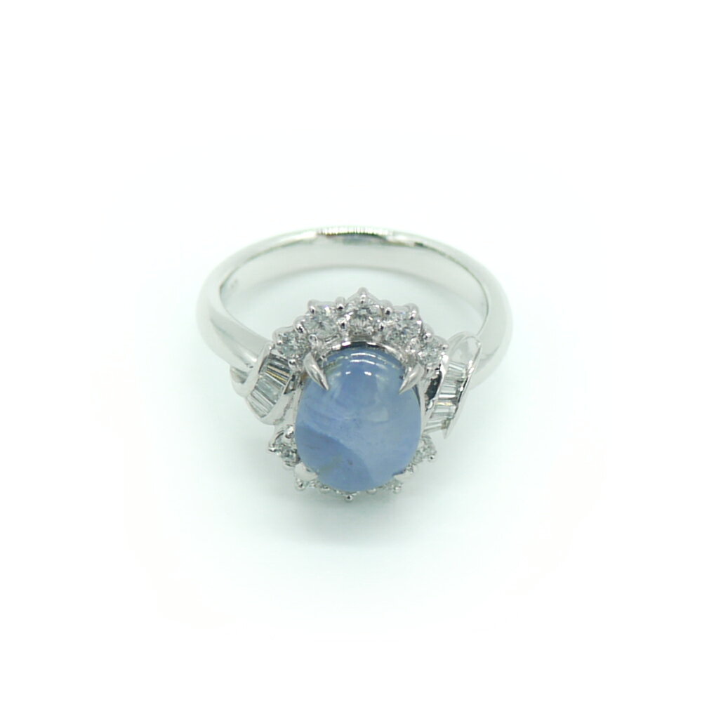 天然ブルーサファイア 2.43ct ダイヤモンド0.54ct プラチナ リング 