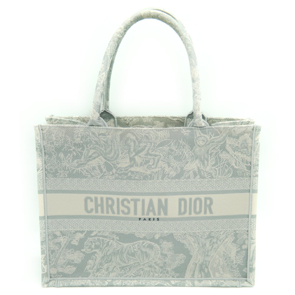 【中古】Christian Dior ディオール ブックトート バッグ ミディアム ハンドバッグ リバース トワル ドゥ ジュイ エンブロイダリー M1296ZRGO Y03667