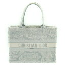 【中古】Christian Dior ディオール ブックトート バッグ ミディアム ハンドバッグ リバース トワル ドゥ ジュイ エンブロイダリー M1296ZRGO Y03667