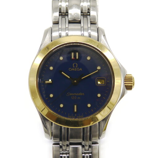 【中古】OMEGA オメガ シーマスター120 レディースウォッチ クォーツ 18金 コンビ 青文字盤 196.1501 Y04318 【中古】OMEGA オメガ シーマスター120 レディースウォッチ クォーツ 18金 コンビ 青文字盤 196.1501 Y04318