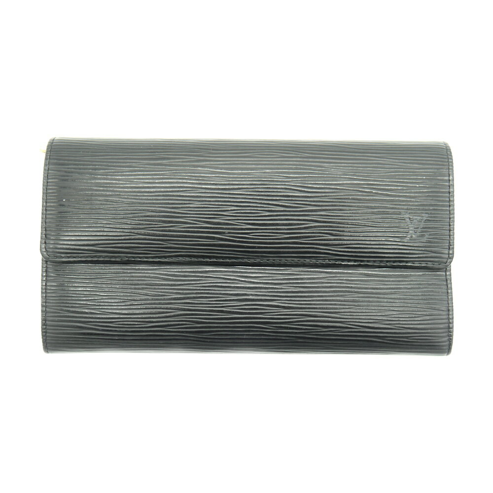 【中古】LOUIS VUITTON ルイヴィトン ポシェット・ポルト モネ クレディ エピレザー 長財布 ブラック M63592 Y00680