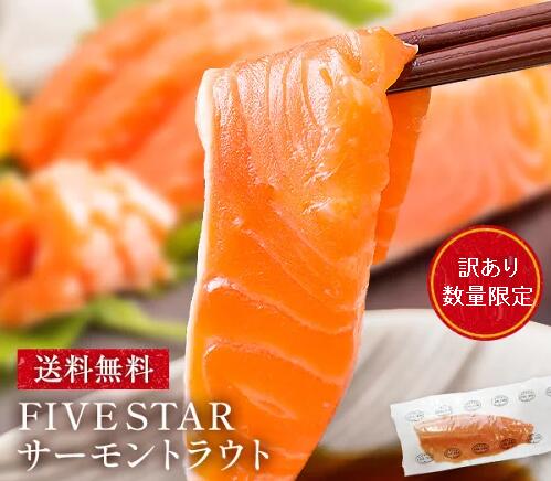 【数量限定】【訳あり】【配送日指定不可】【在庫入替】 FIVE STAR サーモントラウト(約600g) [人気 刺身 フィレ ハラス ステーキ 寿司 切り落とし 鮭 さけ シャケ トリムE 冷凍 ギフト 内祝 ニッスイ 日本水産 ファイブスター　食品 お取り寄せ 食べ物