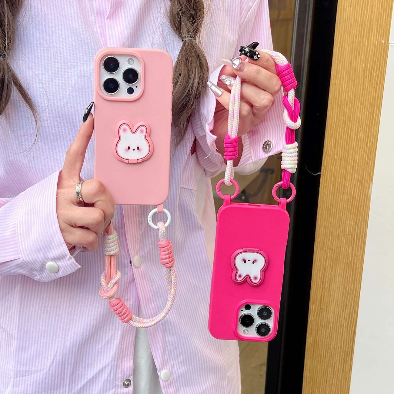 Rakuten - 【180円割引】iPhoneケース iPhoneシリーズ 全機種対応 スマホケース カメラ保護 携帯電話 ケース iPhone17 16 かわいい 韓国 おしゃれ 薄型 大人かわいい 大人可愛い レディース シンプル ファッション INS プレゼント ギフト 若者 落下防止 手綱付き ウサギ 乙女心