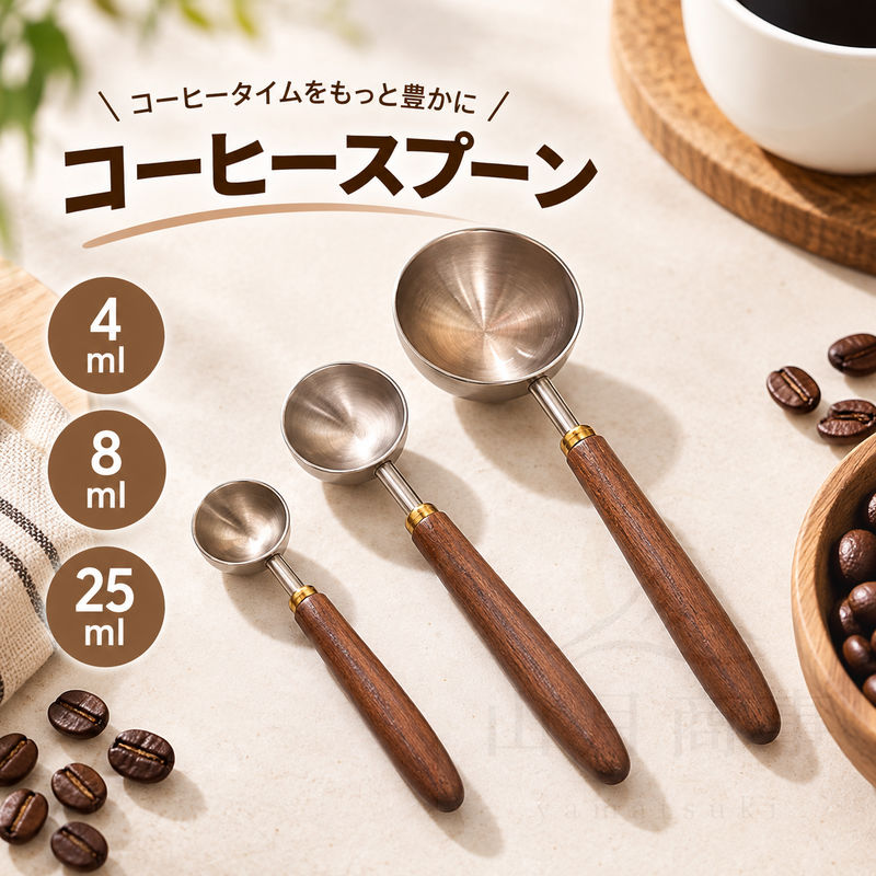 コーヒースプーン 18cm 1杯分 CAFECA 木製 コーヒーメジャー コーヒー用品 メジャ...