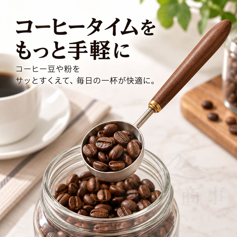 コーヒースプーン 18cm 1杯分 CAFECA 木製 コーヒーメジャー コーヒー用品 メジャ...