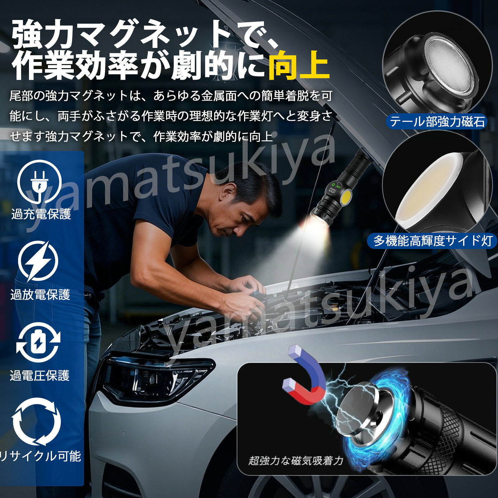 �������� led�饤�ȡ�2-in-1��3����9�⡼�ɡ�¿��ǽCOB�� ���� ������ ��󥿥�饤�� 150w�롼��� Ķ�⵱�� �ϥ�ǥ��饤�� �ڥ�饤�� �ɿ� Type-C ���� ���� �ǥ��������ŵ��� �ե�å���饤�� �ϥ�ɥ饤�� ���� ����߹�� �л�/�����/�Ͽ�/�ɺ� �ޥ��ͥå��դ�