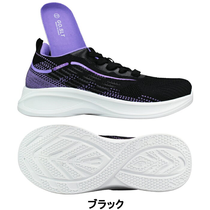 GO.SLT KB-5437T ブラック・ライトグレー 22.5cm〜24.5cm レディース スニーカー カジュアルシューズ スポーツシューズ ウォーキングシューズ 作業靴 紐靴 運動靴 婦人 女性 yamau-select-10002461 靴ショップやまう SELECT サンプル画像2