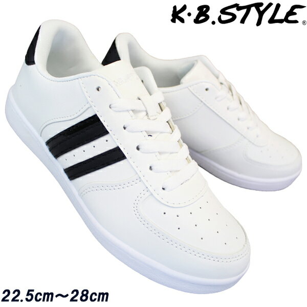 KB.STYLE K-2149 白/黒 メンズシューズ コートスニーカー 紐靴 軽量 お買い得 kbstyle ケービースタイル 軽い 靴 作業靴