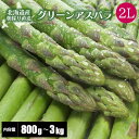 【2026年度収穫 予約】 北海道産 グリーンアスパラガス 2Lサイズ 800g/1kg/1.5kg/2kg/2.5kg/3kg 北海道 アスパラガス 産地直送 産直 春 旬 北海道 アスパラ 露地