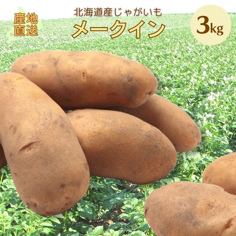【 越冬じゃがいも 】 メークイン LM/L/2L混 3kg 北海道 ジャガイモ じゃがいも 野菜 野菜ギフト 北海道産