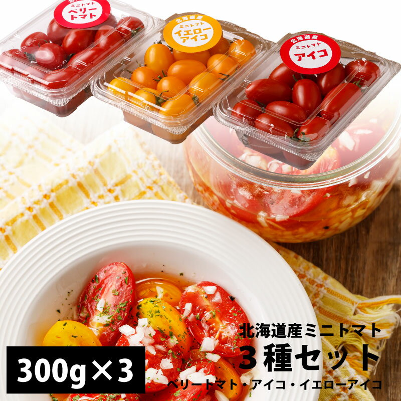 【 予約 】 北海道産 ミニトマト 3種セット ベリートマト アイコ イエローアイコ 各300g トマト とまと ミニトマト 大容量 ご褒美 北海道 道産 道産野菜 旬 トマトベリー 7月下旬より発送予定