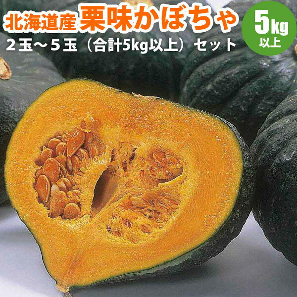 【数量限定販売】今年最後の南瓜です 北海道産ホクホク栗味かぼちゃ2玉～5玉（合計5kg以上） 冬至 カボチャ 南瓜 道産野菜 野菜ギフト 北海道産 かぼちゃ