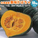 【予約】 北海道産ホクホク栗味かぼちゃ4玉～10玉（合計10kg以上） 冬至 カボチャ 南瓜