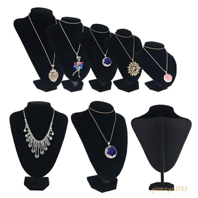 3個セット 首マネキン ネックレス ショップ 3個セット 展示 トルソー ベルベット ...