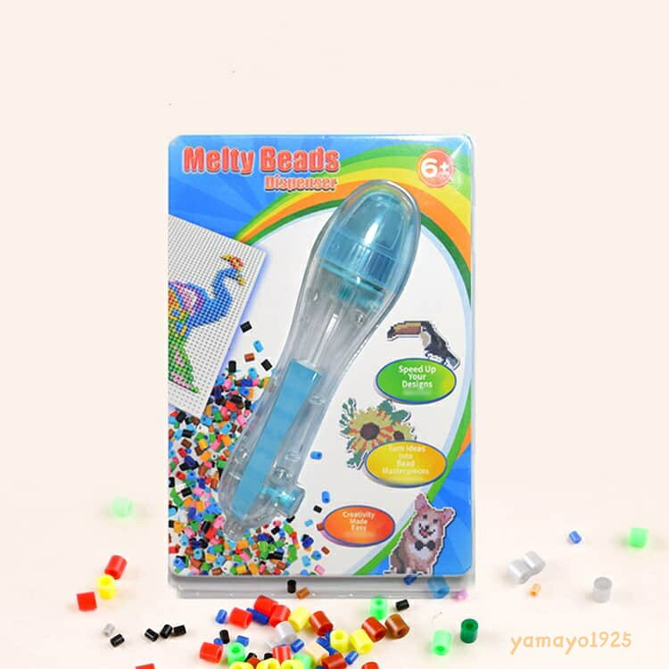 ビーズペン ワンタッチ充填 知育玩具 手芸 豆ペン ハンドメイド 大人 子供 アイロ...
