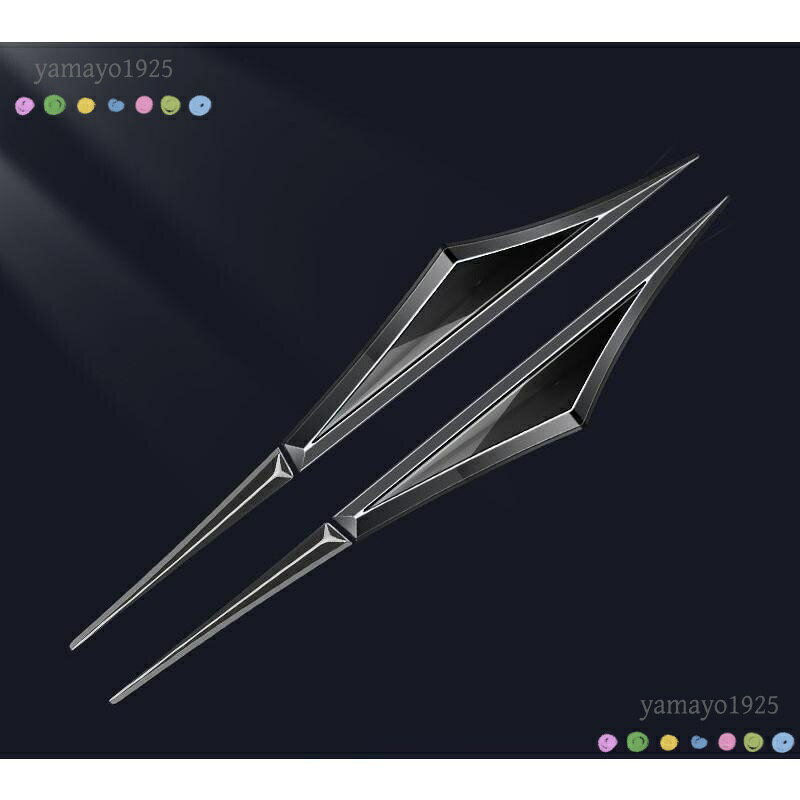 汎用 深錆色/ブラック フェンダー サイド エンブレム 金属製 ステッカー 2枚セット...