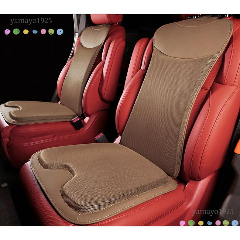 汎用 ブラウン 車用シートカバーセット シートクッション レーヨン生地+PUレザー ...