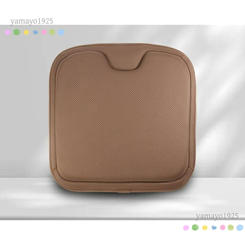 ヤマヨ山本商店楽天市場店の汎用 ブラウン シートクッション車用 シートカバー ナッパ レザー 腰当て 滑り止め 弾性 座布団1点+腰クッション1点 A番｜アングル2