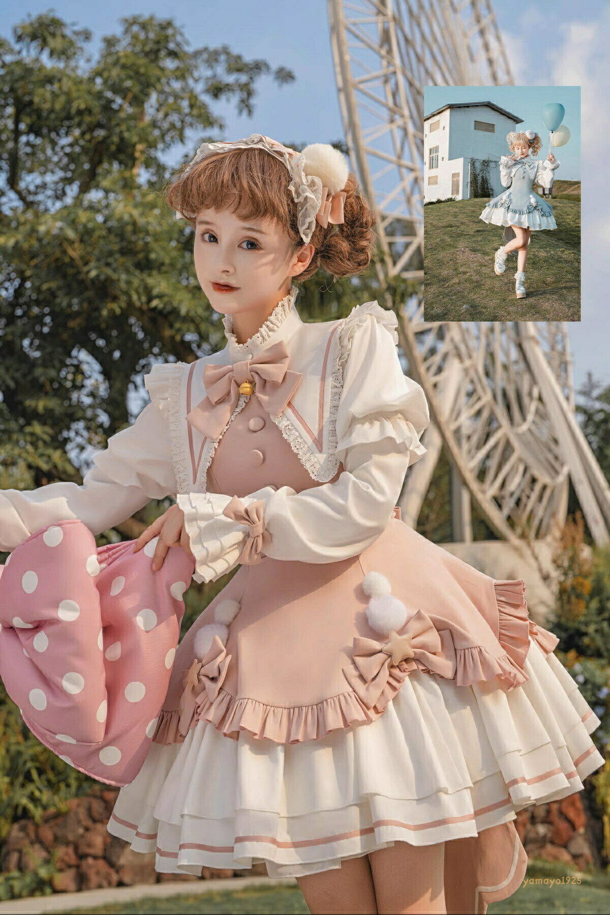 甘ロリータ ワンピース お姫様 フリル 長袖/半袖 立ち襟 着脱可能な袖 ジュニア 女子力 レディース 人形みたい 蝶結び エレガント お姫様ドレス個性的 可愛い コスプレ ハロウィン 文化祭 学園祭 イベント 魔女風 魔法使い風 少女風 クリスマス風 ブルー ピンク 萌