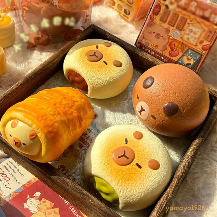 【楽天スーパーSALE】スクイーズ 4個セット 柔らかい スクイーズ玩具 ストレス解消 発散 グッズ おもちゃ リアルな食品おもちゃ 可愛い 減圧 面白いデザイン 握って遊ぶ パン ケーキ そっくり yamayo1925-10008054 ヤマヨ山本商店楽天市場店 サンプル画像3