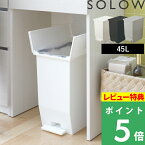 【着後レビューで特典付】ゴミ箱「ソロウ ペダルオープンツイン 45L 」SOLOW ごみ箱 ごみ 45リットル ふた付き 蓋付き 蓋つき 両開き 観音開き ペダル付き 足踏み 分別 ゴミ袋 抗菌加工 キッチン 収納 カウンター おしゃれ 公式 GSLW0005 GSLW0006 リス RISU