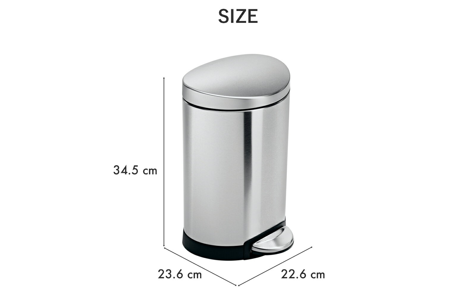 【正規品】【正規販売店】 simplehuman シンプルヒューマン 「セミラウンド ステップカン 6L」 CW1834 CW1835 CW2038 シルバー ホワイト ブラウン セミラウンドステップダストボックス ペダル式ゴミ箱 コンパクト いたずら 防止 6リットル おしゃれ モダン