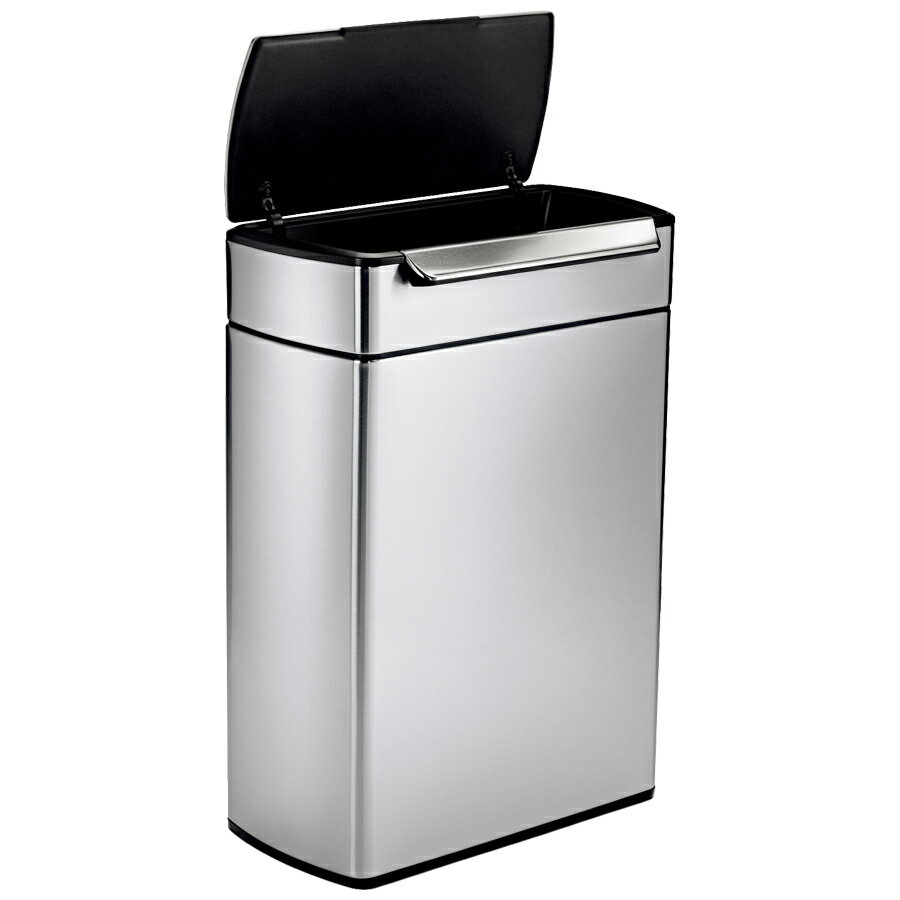 【 正規品 】 【 正規販売店 】 simplehuman シンプルヒューマン 「分別タッチバーカン 48L」 CW2018 シルバー タッチバーダストボックス プッシュ開閉式 分別タイプ ゴミ箱 ふた ステンレス 生ゴミ 分別 ステンレス いたずら 防止 48リットル 高級感 デザイン 雑貨