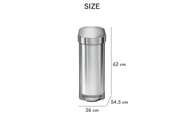 【正規品】【正規販売店】 simplehuman シンプルヒューマン 「スリム ステップカン 45L」 CW2044 シルバー スリムステップダストボックス ペダル式ゴミ箱 フットペダル ごみ箱 ステンレス 45リットル いたずら 防止 ふた 清潔 おしゃれ モダン デザイン 雑貨