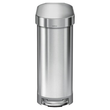 【正規品】【正規販売店】 simplehuman シンプルヒューマン 「スリム ステップカン 45L」 CW2044 シルバー スリムステップダストボックス ペダル式ゴミ箱 フットペダル ごみ箱 ステンレス 45リットル いたずら 防止 ふた 清潔 おしゃれ モダン デザイン 雑貨