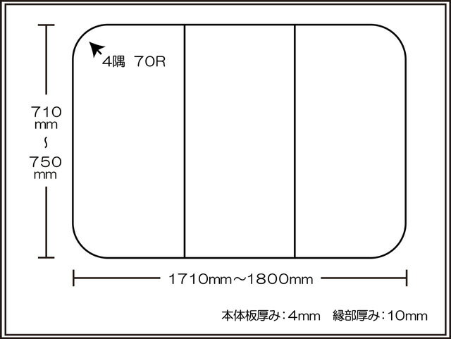 【着後レビューで選べる特典】オーダーメイド 「センセーション」 [71～75×171～180cm 3枚割] 組み合わせタイプ 標準 防カビ リバーシブル スタンダード オーダー フラット お風呂ふた 風呂のふた 風呂蓋 お風呂フタ 風呂ふた 東プレ【日本製】 2